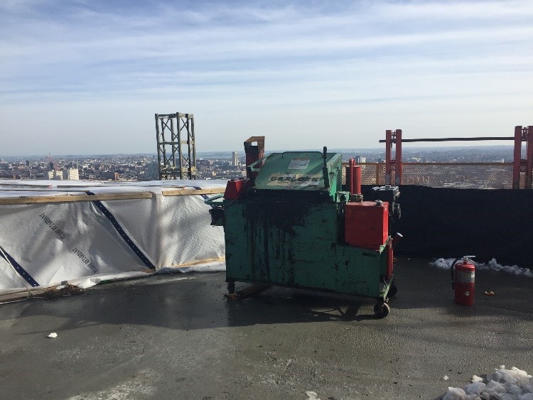 Melter Properly Positioned on Roof